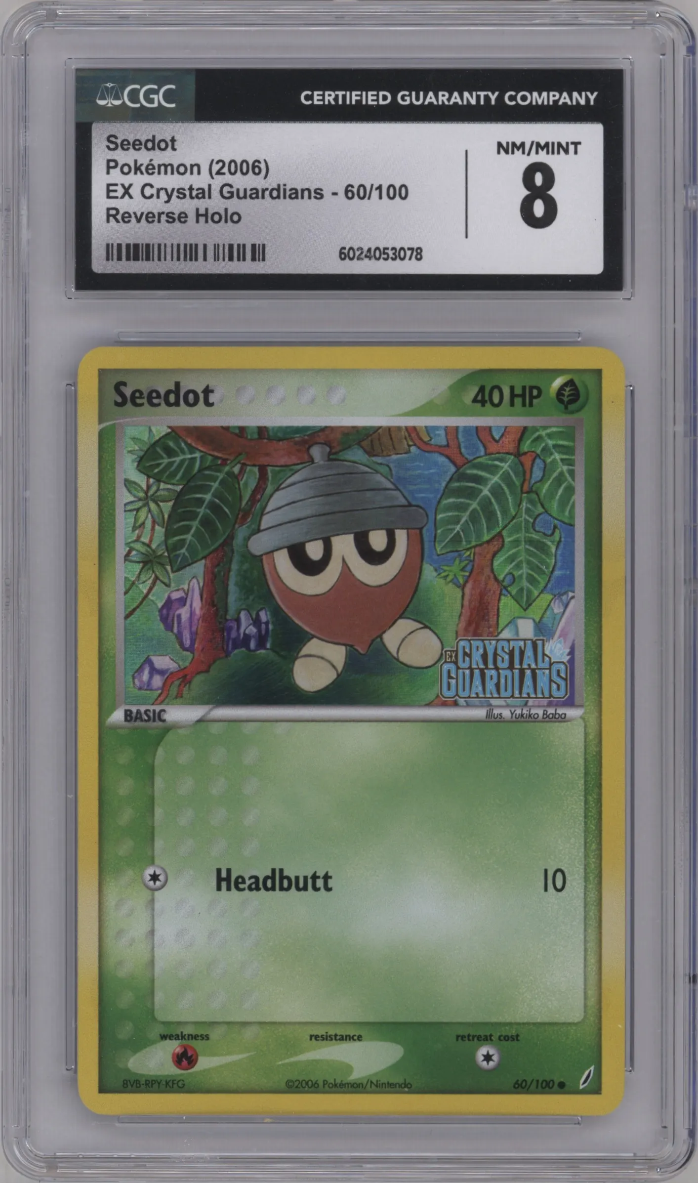2006 Pokemon EX Crystal Guardians Seedot #60 CGC 8