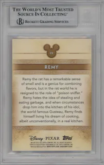 Remy from the 2025 Topps Disney Mint set featuring a Foilfractor parallel graded by Beckett and given an overall grade of 9.