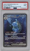 Blastoise ex from the 2023 Pokemon SV set graded by PSA and given an overall grade of 9.