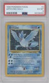 Articuno from the 1999 Pokemon set graded by PSA and given an overall grade of 6.