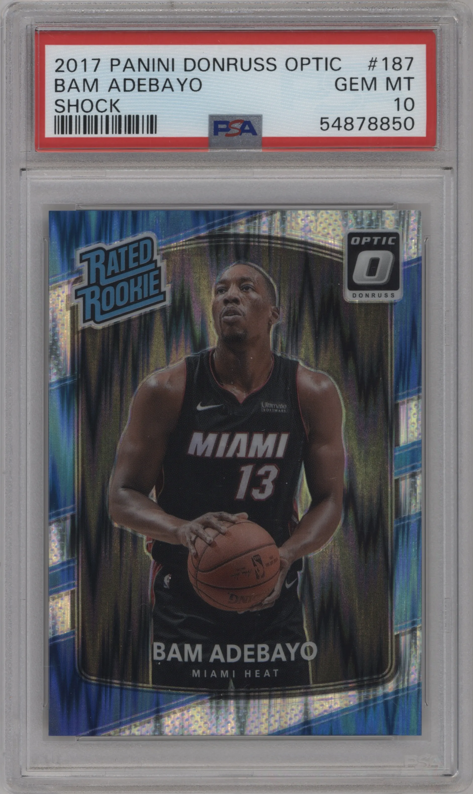 2017 Panini Donruss Optic Rated Rookie Bam Adebayo Shock PSA 10