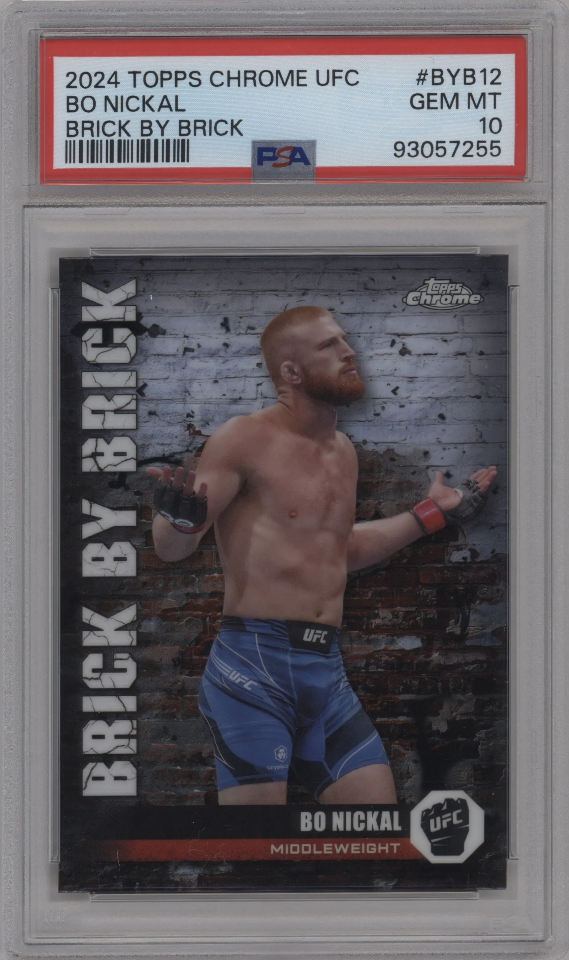 2024 Topps Chrome UFC Brick By Brick Bo Nickal #BYB-12 PSA 10