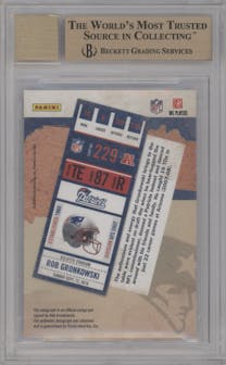 Rob Gronkowski from the 2010 Playoff Contenders set graded by Beckett and given an overall grade of 9.5.