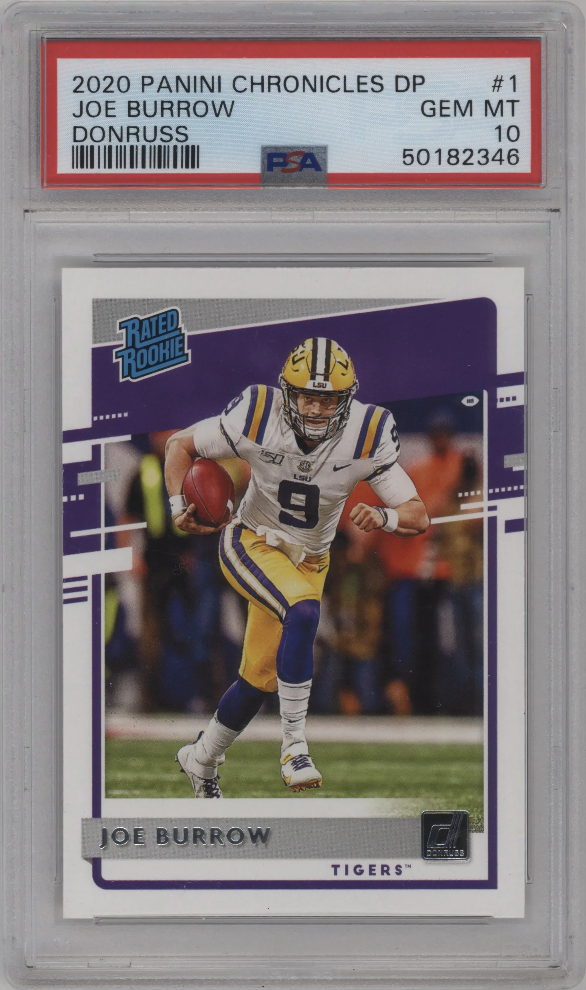 2020 Panini Chronicles Draft Picks Donruss Rtd.Rke. Joe Burrow PSA 10