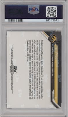 Caitlin Clark from the 2023-24 Bowman U Now set graded by PSA and given an overall grade of 10.
