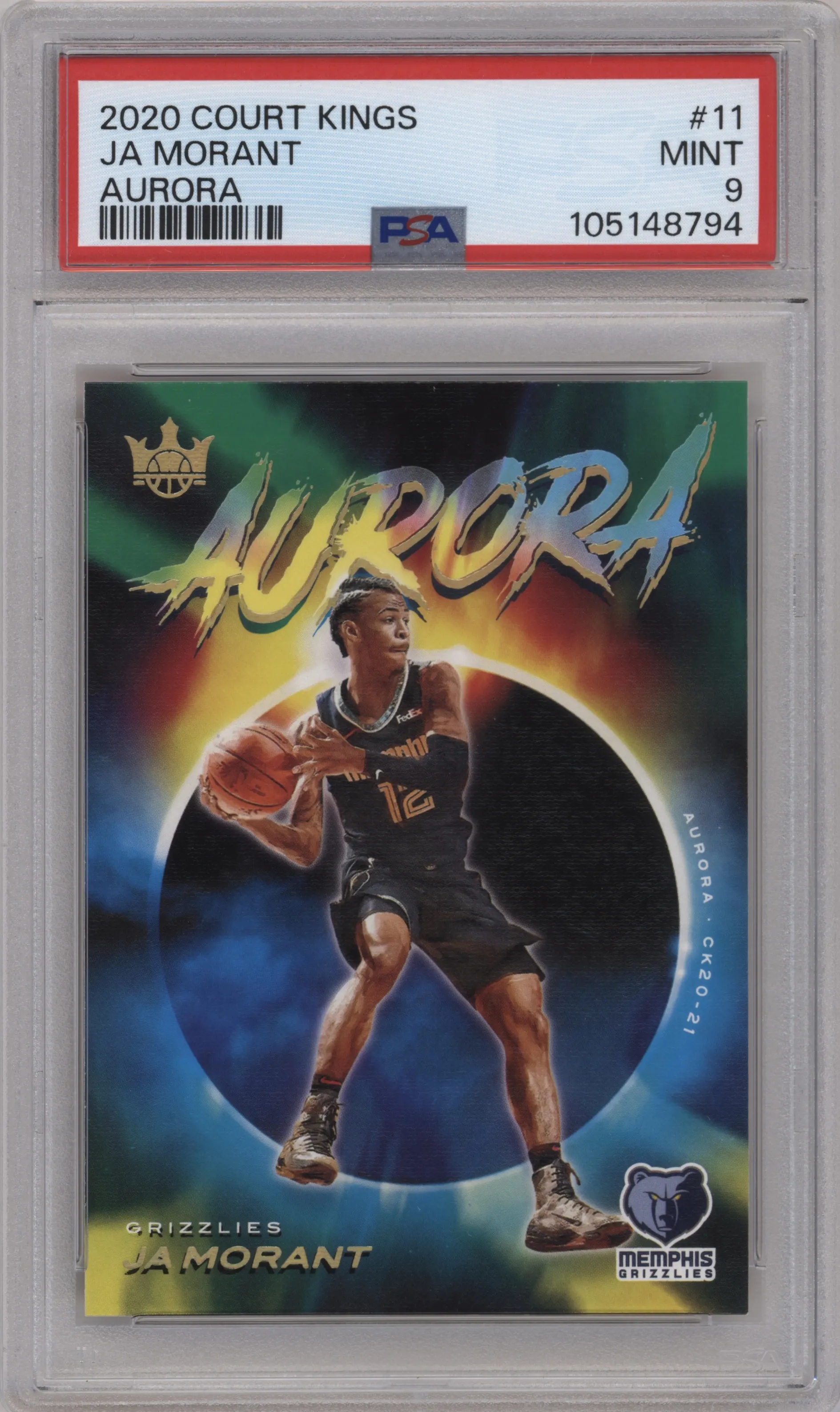 2020 Panini Court Kings Aurora Ja Morant PSA 9