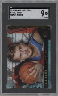 Luka Doncic from the 2018-19 Panini Court Kings  set graded by SGC and given an overall grade of 9.