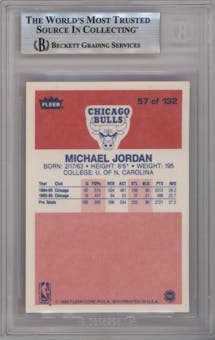 Michael Jordan from the 1986-87 Fleer set graded by Beckett and given an overall grade of 9.