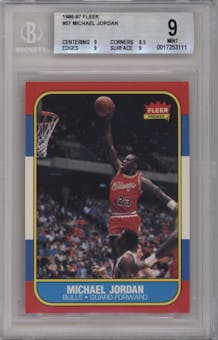 Michael Jordan from the 1986-87 Fleer set graded by Beckett and given an overall grade of 9.