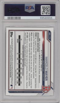 Marcelo Mayer from the 2021 Bowman Draft set graded by PSA and given an overall grade of 10.