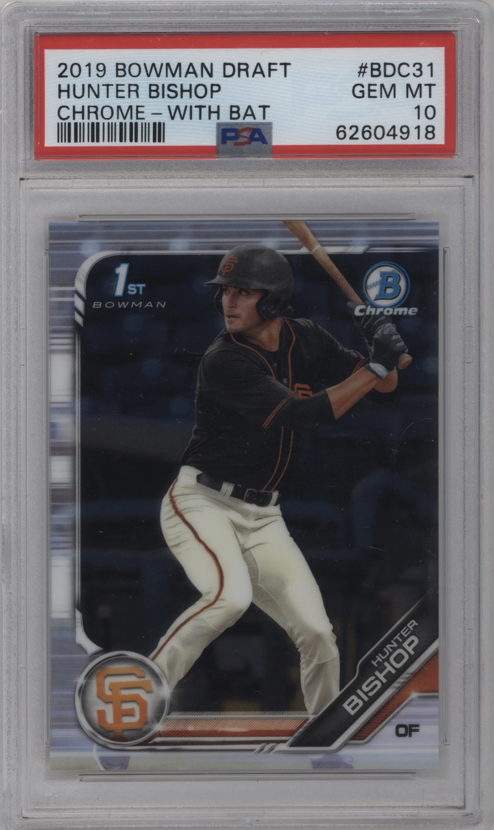 2019 Bowman Draft Chrome Hunter Bishop #BDC-31 PSA 10
