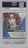 Justin Herbert from the 2020 Panini Mosaic set featuring a Pink Camo parallel graded by PSA and given an overall grade of 9.