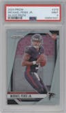Michael Penix Jr. from the 2024 Panini Prizm set featuring a Silver Prizm parallel graded by PSA and given an overall grade of 9.