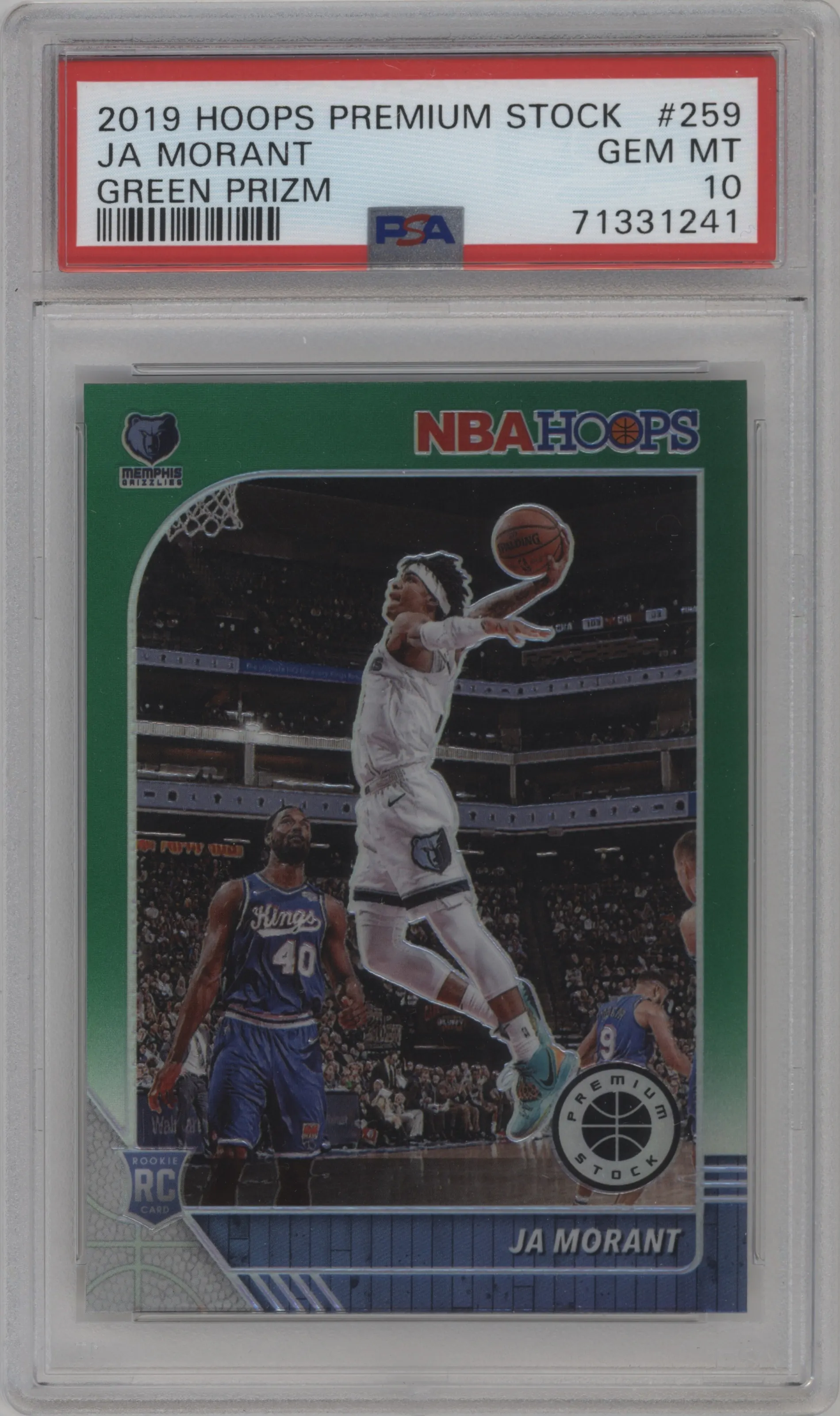 2019 Panini Hoops Premium Stock Ja Morant Green PSA 10