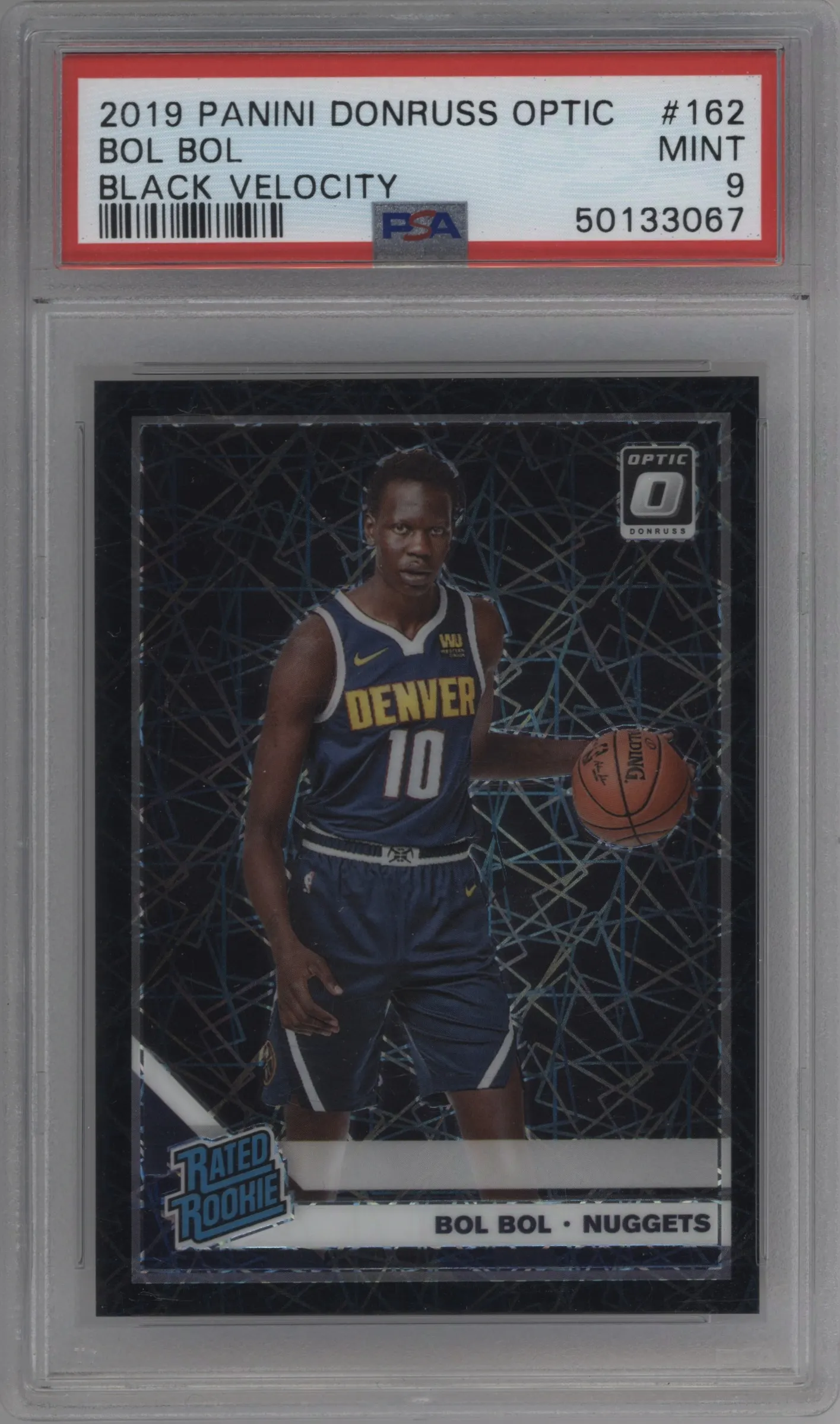 2019 Panini Donruss Optic Rated Rookie Bol Bol Black Velocity #162 PSA 9