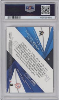Giancarlo Stanton/Aaron Judge from the 2017 Bowman’s Best set graded by PSA and given an overall grade of 10.