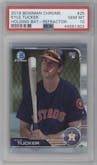 Kyle Tucker from the 2019 Bowman Chrome set graded by PSA and given an overall grade of 10.