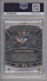 Trevor Lawrence from the 2021 Panini Spectra set featuring a Neon Green parallel graded by PSA and given an overall grade of 9.
