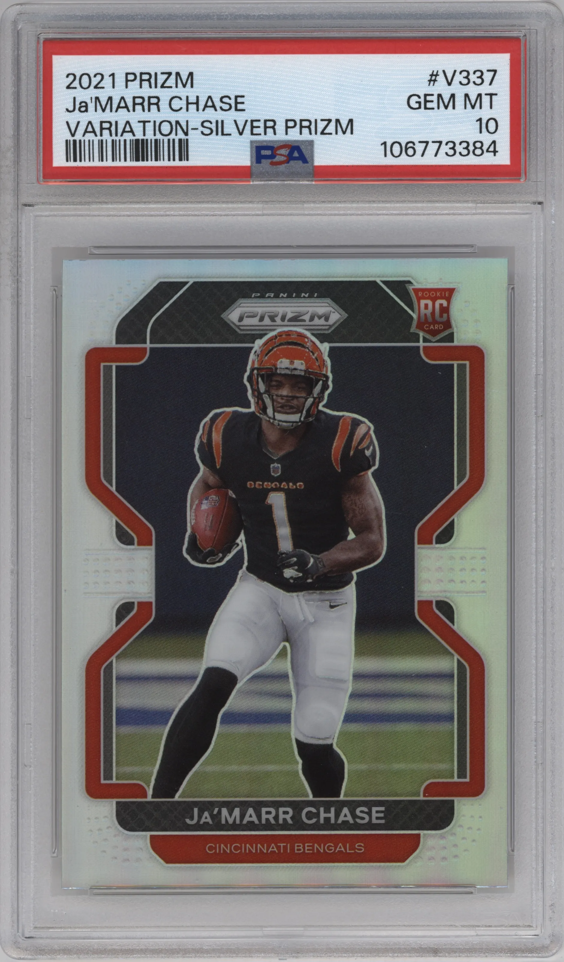 2021 Panini Prizm Rke.Variation Ja'Marr Chase #V-337 PSA 10