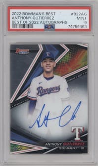 Anthony Gutierrez from the 2022 Bowman’s Best   set graded by PSA and given an overall grade of 9.