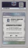 Spencer Torkelson from the 2021 Bowman’s Best set featuring a Blue Refractor parallel graded by PSA and given an overall grade of 9.