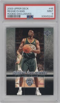 Reggie Evans from the 2003-04 Upper Deck Rookie Exclusives set graded by PSA and given an overall grade of 9.