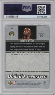 Reggie Evans from the 2003-04 Upper Deck Rookie Exclusives set graded by PSA and given an overall grade of 9.