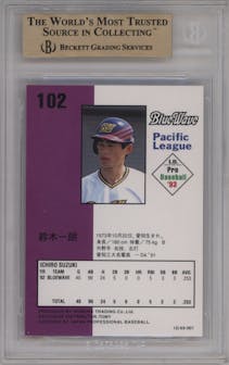 Ichiro Suzuki from the 1993 Tomy I.D. set graded by Beckett and given an overall grade of 9.5.