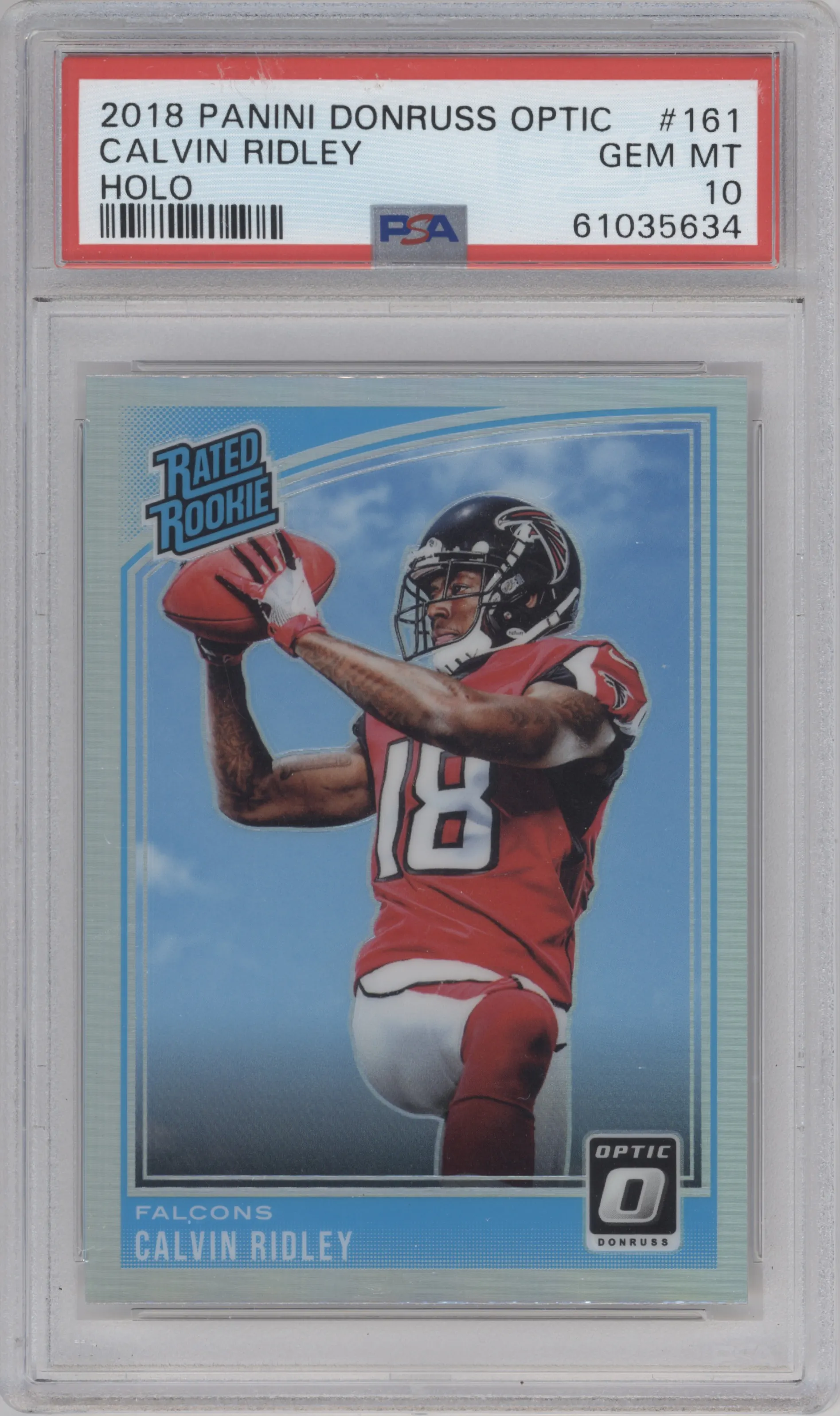 2018 Panini Donruss Optic Rated Rookie Calvin Ridley Holo PSA 10