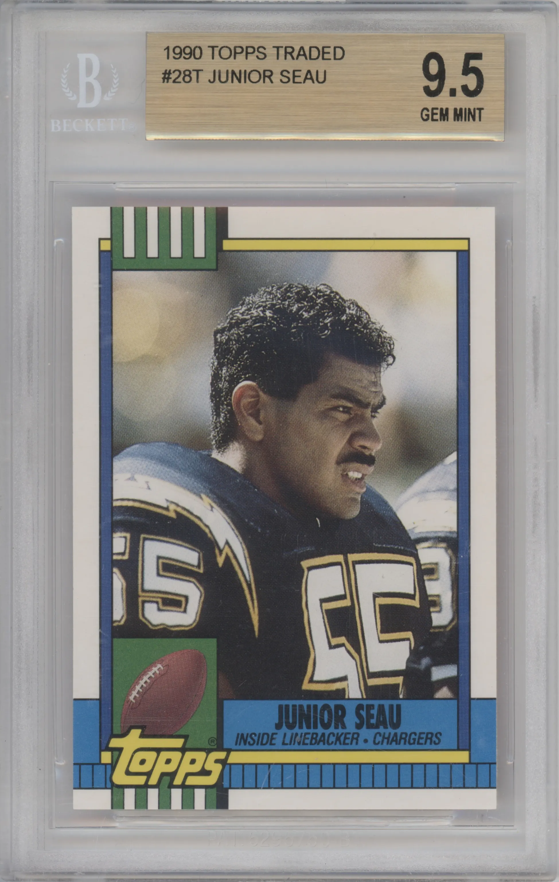 1990 Topps Traded Junior Seau BGS 9.5