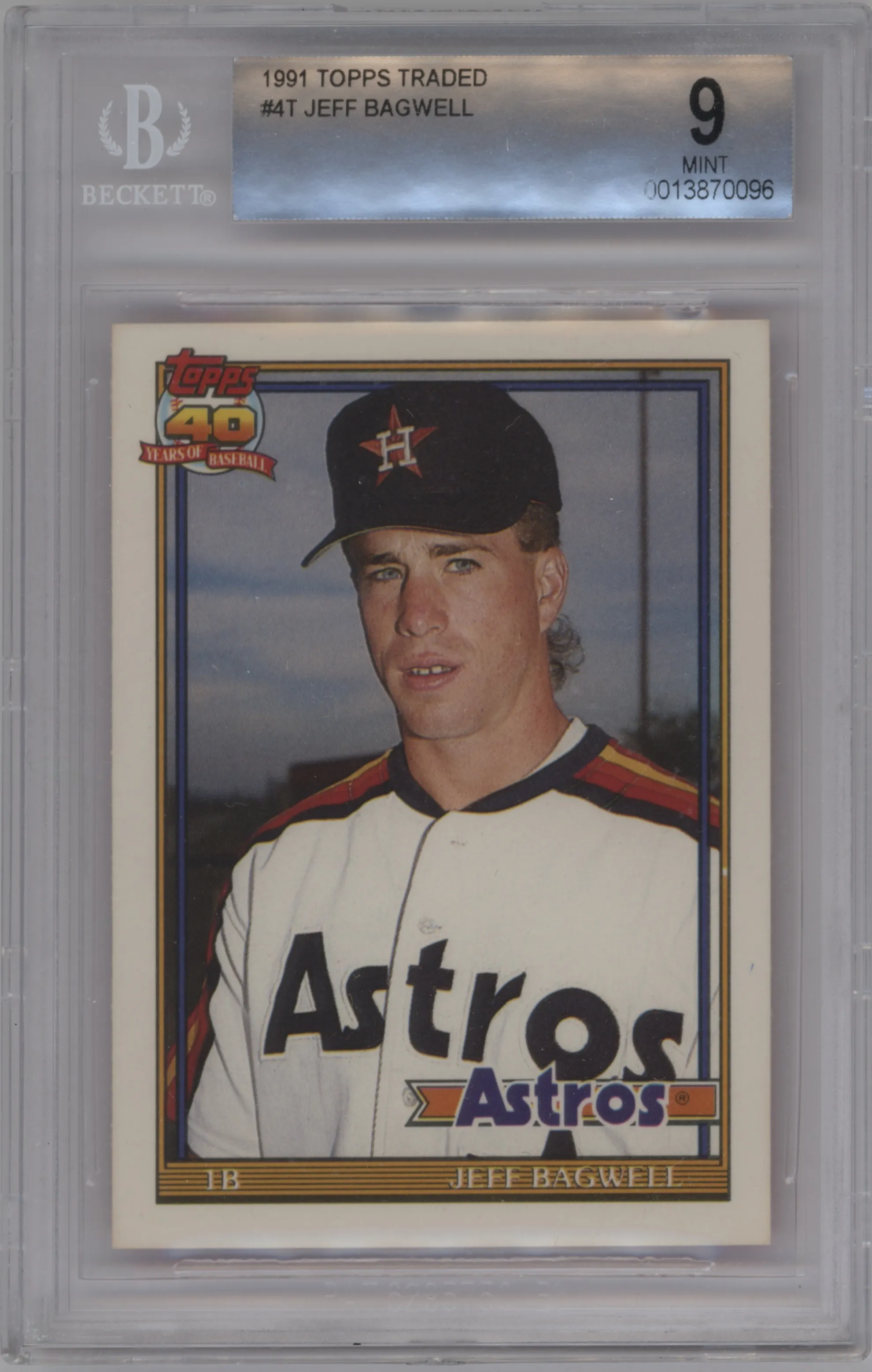 1991 Topps Traded Jeff Bagwell BGS 9