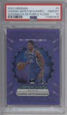 Giannis Antetokounmpo from the 2022-23 Panini Obsidian set featuring a Electric Etch Purple Flood parallel graded by PSA and given an overall grade of 10.