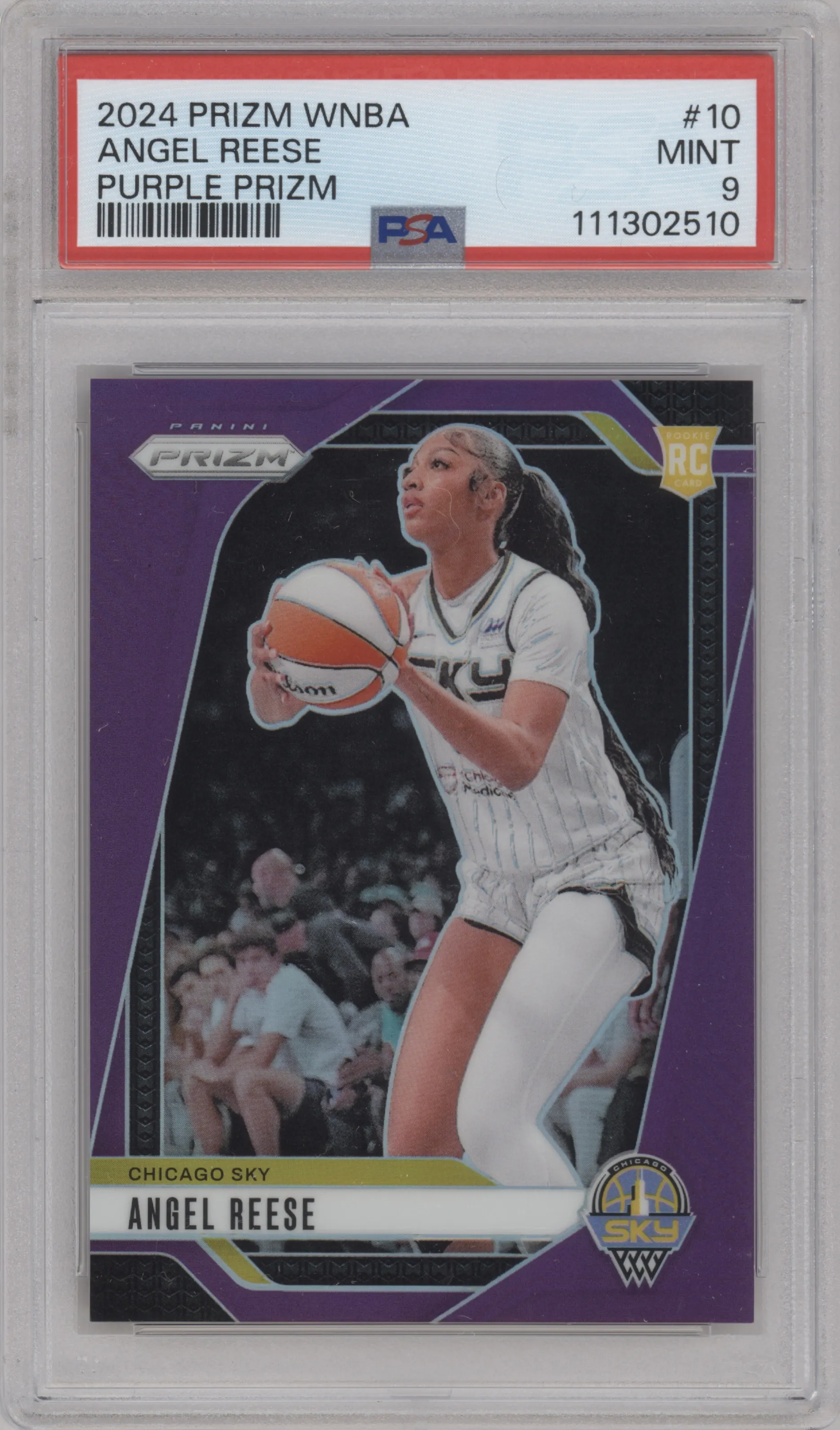 2024 Panini Prizm WNBA Angel Reese Purple Prizm #10 PSA 9