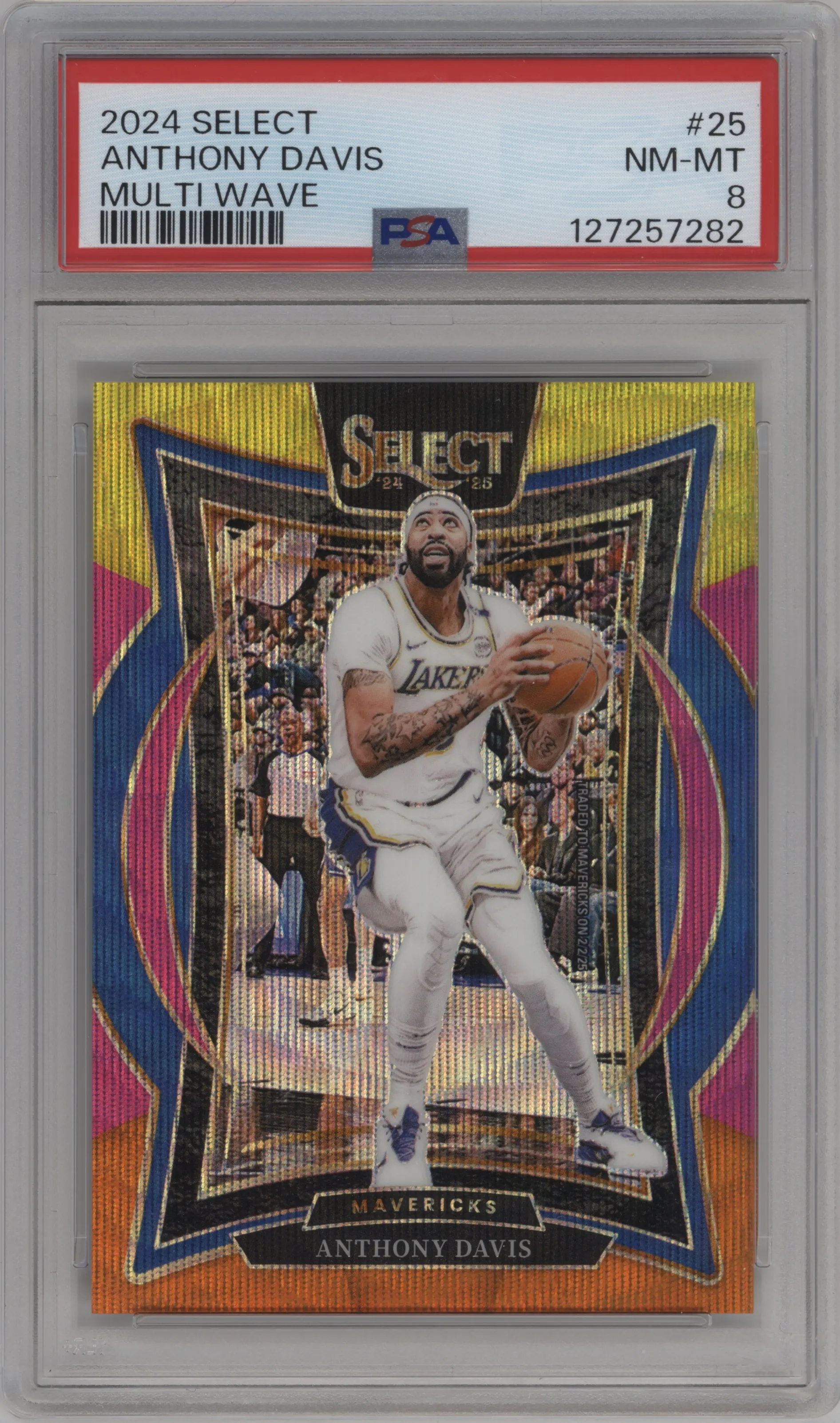 2024 Panini Select Anthony Davis Multi Wave Prizm #25 PSA 8