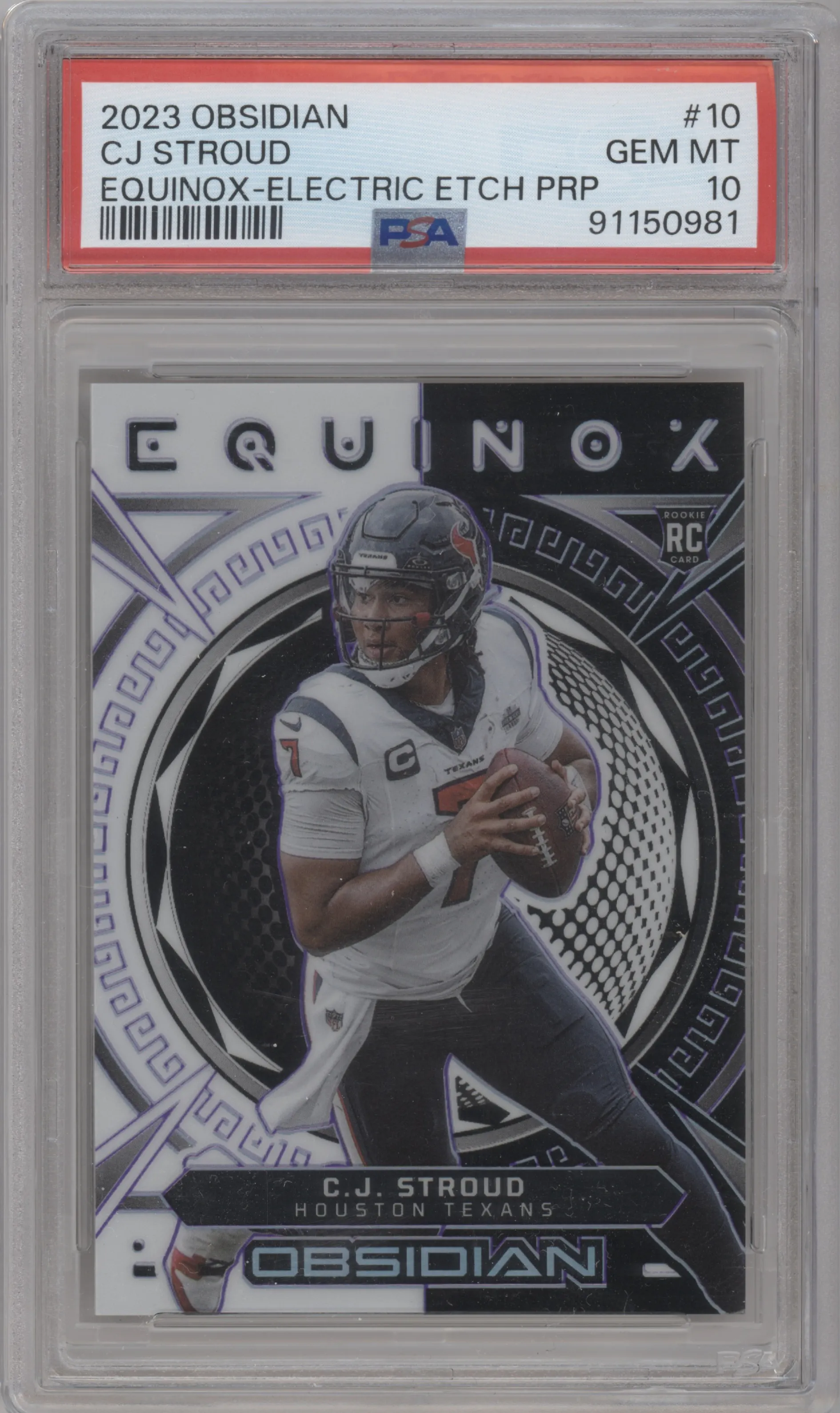 2023 Panini Obsidian Equinox C.J. Stroud Electric Etch Purple #10 PSA 10