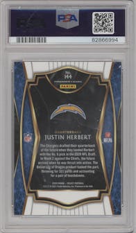 Justin Herbert from the 2020 Panini Select set graded by PSA and given an overall grade of 10.