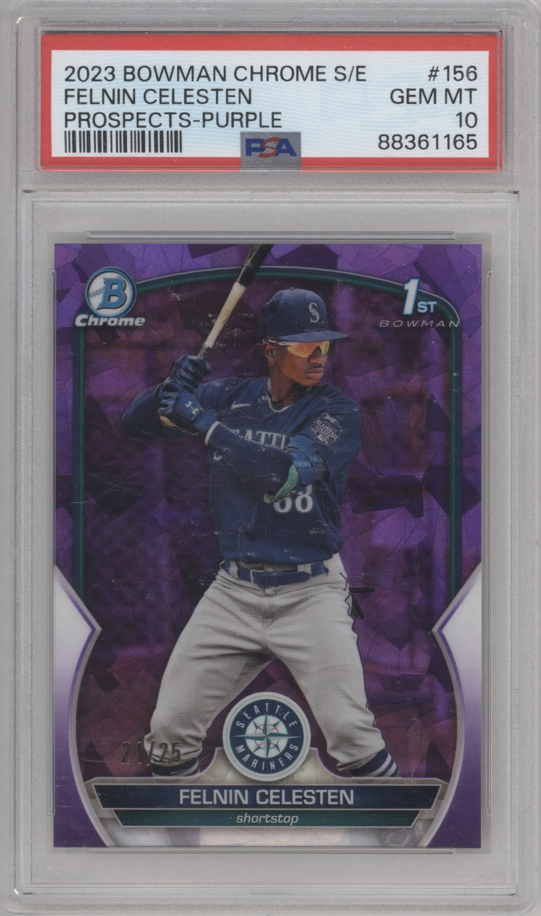 2023 Bowman Chrome Sapphire Edition Chr.Pros. Felnin Celesten Purple PSA 10
