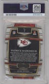 Patrick Mahomes II from the 2021 Panini Select set featuring a Die-Cut Black/Gold parallel graded by PSA and given an overall grade of 10.