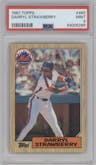 Darryl Strawberry from the 1987 Topps set graded by PSA and given an overall grade of 9.