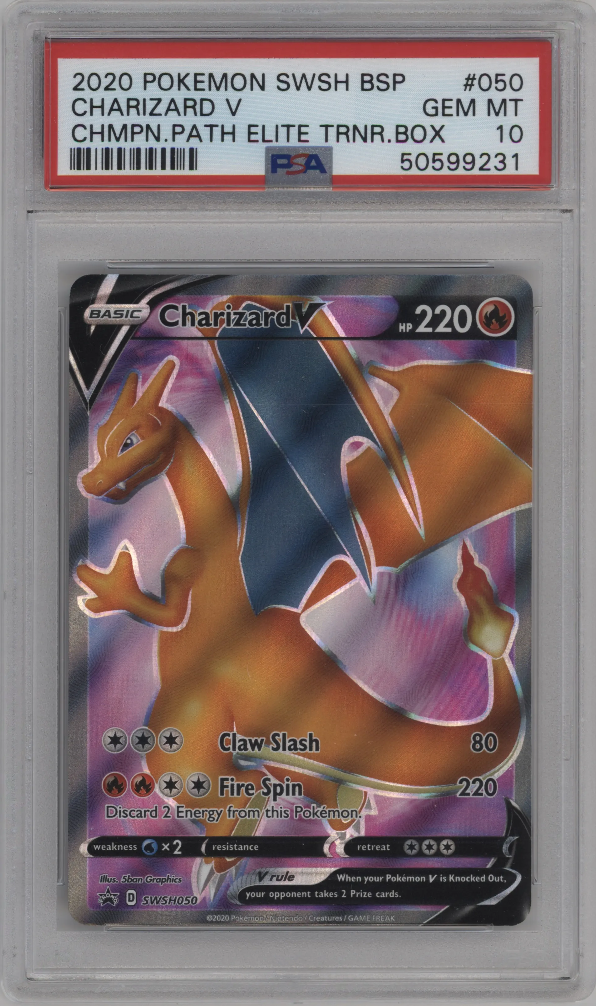 2020 Pokemon SWSH Charizard V Champion's Path ETB PSA 10