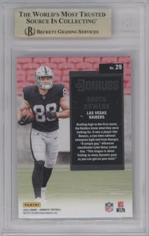 Brock Bowers from the 2024 Donruss set graded by Beckett and given an overall grade of 9.5.