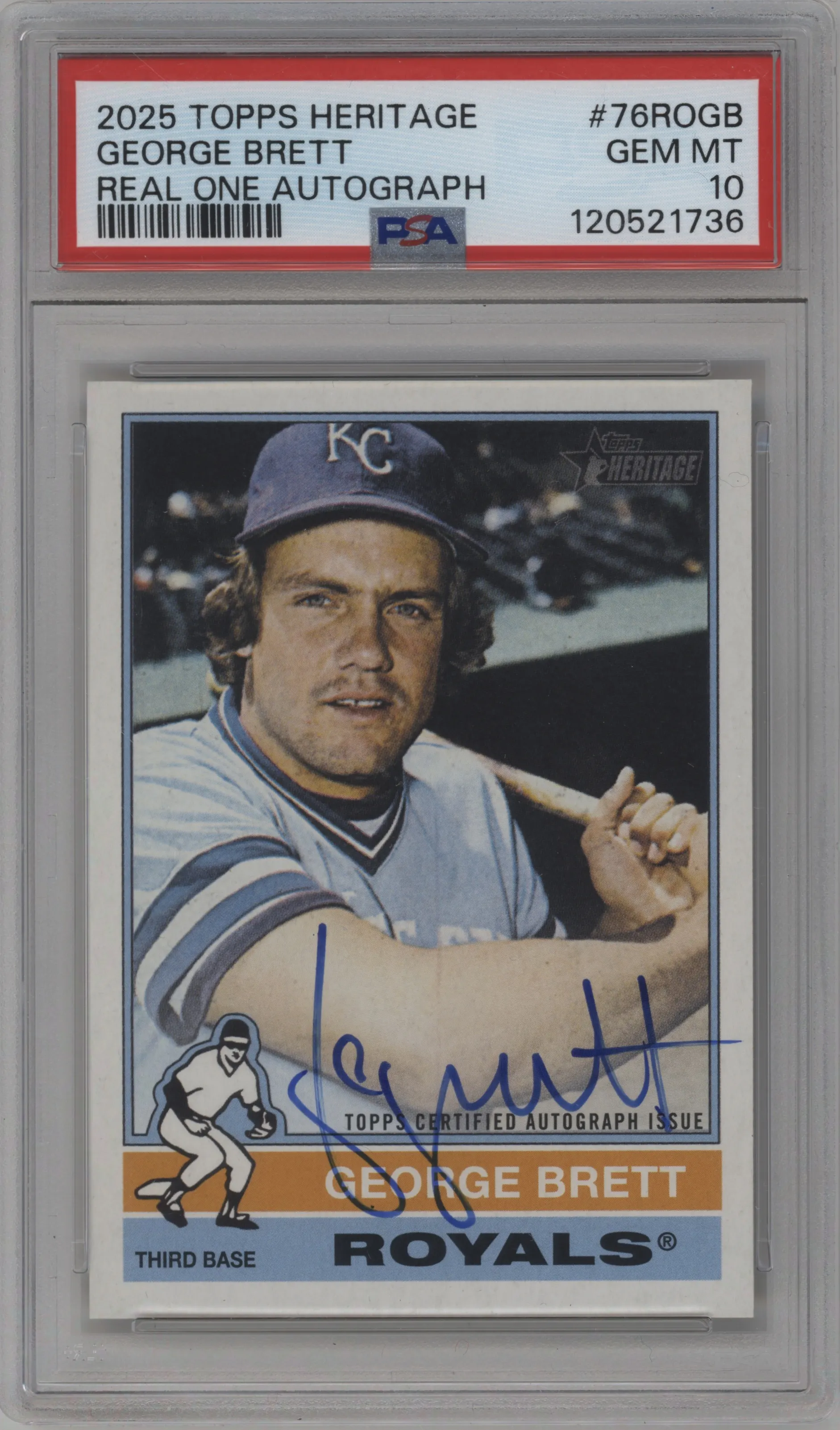 2025 Topps Heritage Real One Auto George Brett PSA 10