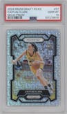 Caitlin Clark from the 2024 Panini Prizm Draft Picks set featuring a Mojo Prizm parallel graded by PSA and given an overall grade of 10.
