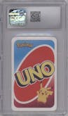 Mewtwo from the 2020 Uno Pokemon set graded by CSG and given an overall grade of 10.