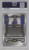 Zay Flowers  from the 2023 Panini Prizm set featuring a Silver Prizm parallel graded by PSA and given an overall grade of 10.