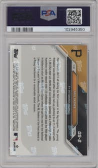 Paul Skenes from the 2024-25 Topps Now Off-Season set graded by PSA and given an overall grade of 10.