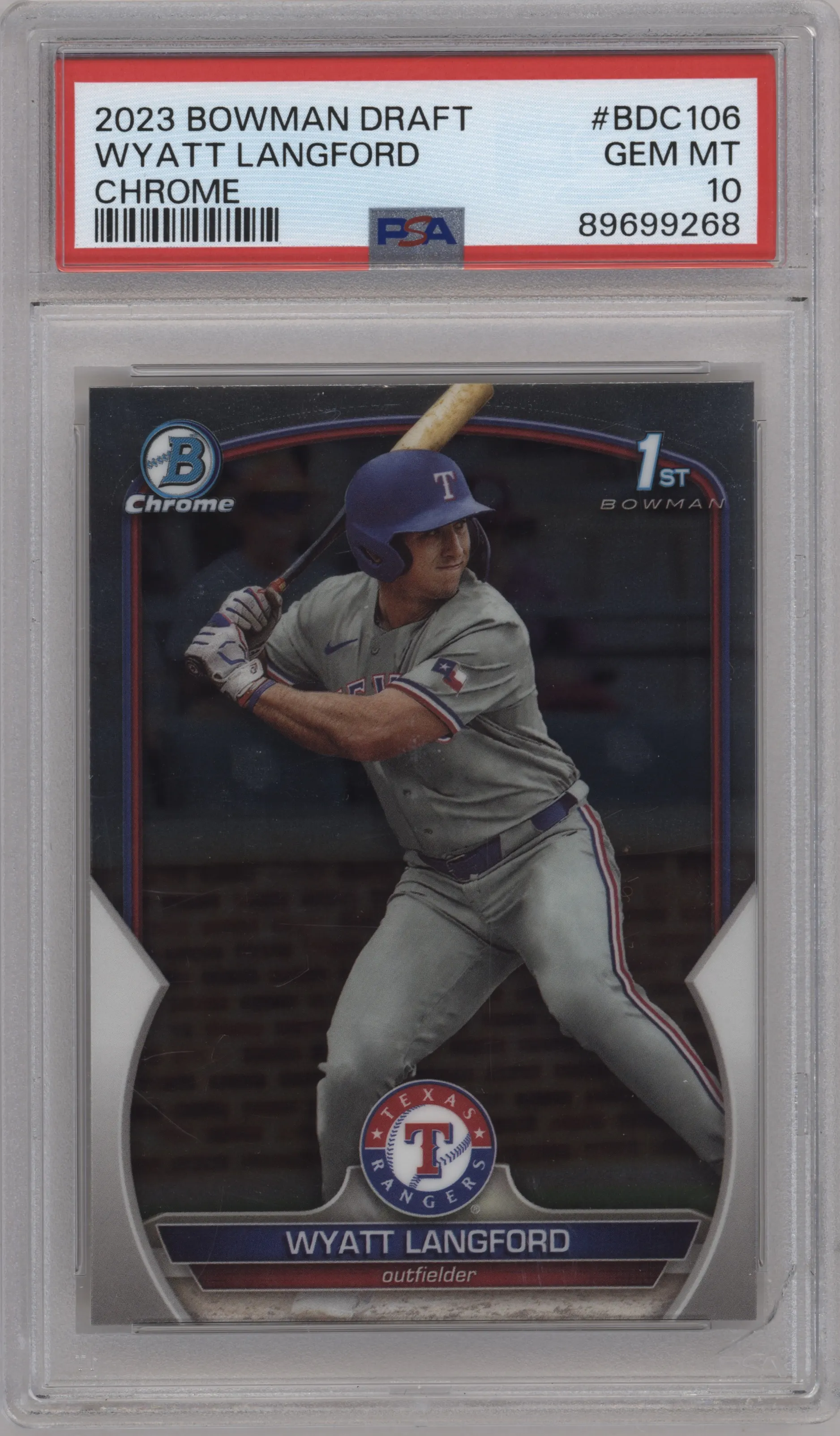 2023 Bowman Draft Chrome Wyatt Langford PSA 10