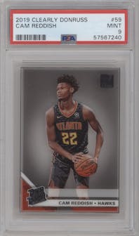 Cam Reddish from the 2019-20 Panini Clearly Donruss set graded by PSA and given an overall grade of 9.