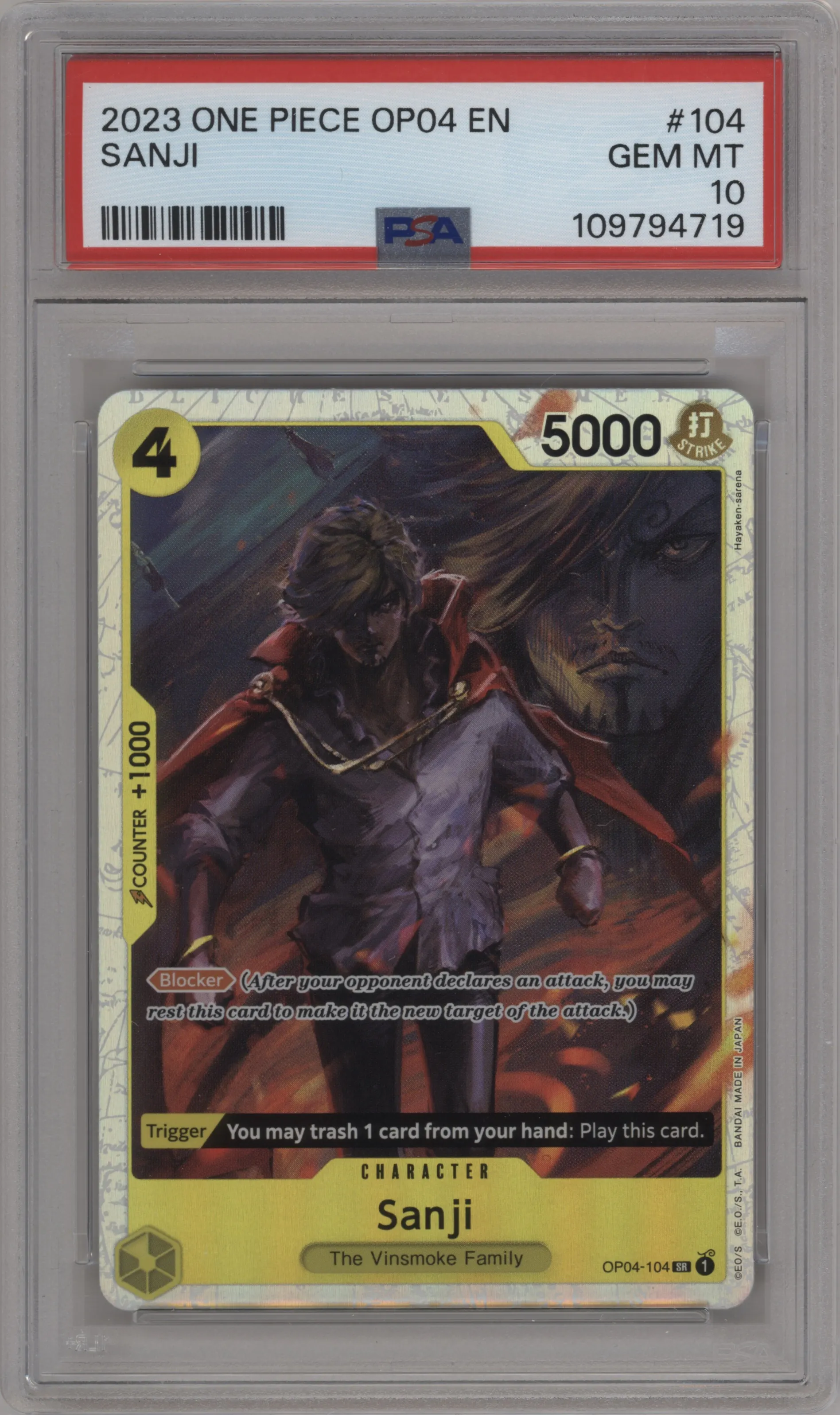 2023 One Piece Kingdoms of Intrigue Sanji PSA 10