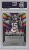 Patrick Mahomes II from the 2017 Panini Prizm set graded by PSA and given an overall grade of 10.